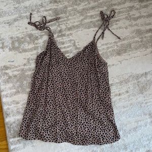 Abercrombie tie strap animal print tank top